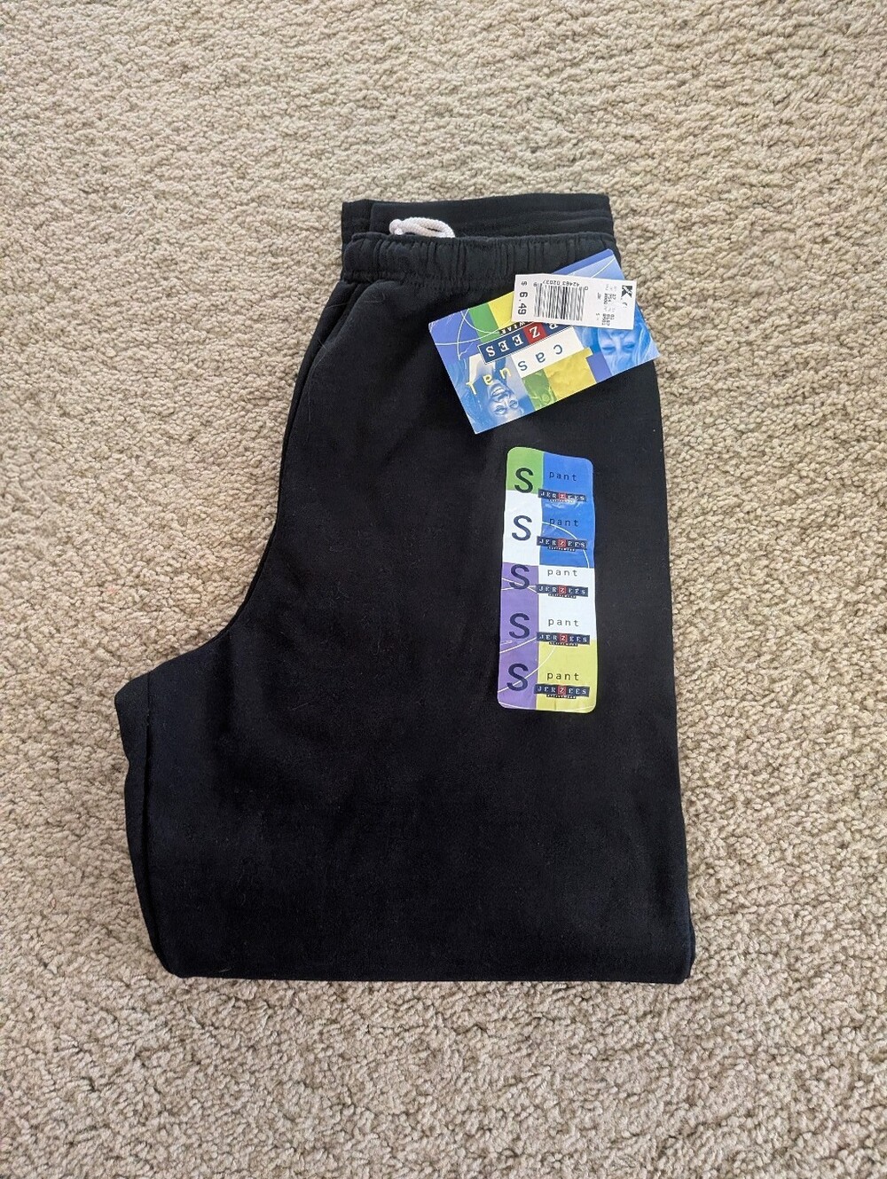 Vintage NWT Jerzees Black Sweatpants | Size Small Deadstock